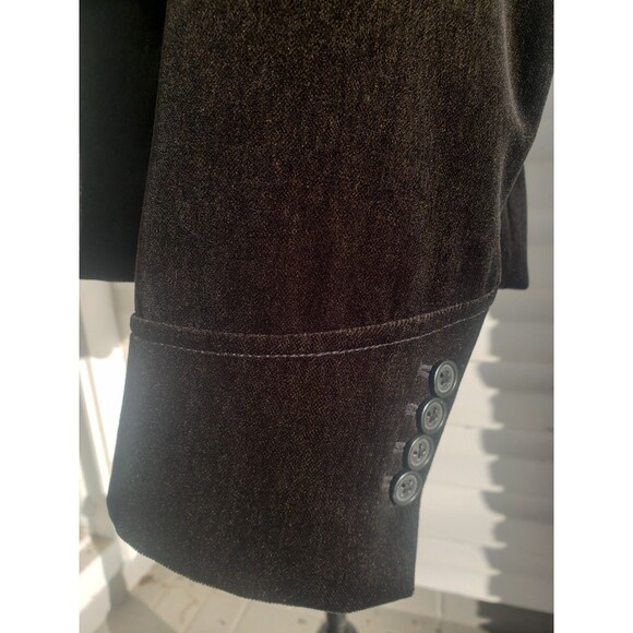 Vtg J Peterman Women’s 12 Double Breasted Velvet Cashmere Blazer Black Old Money - Picture 7 of 16